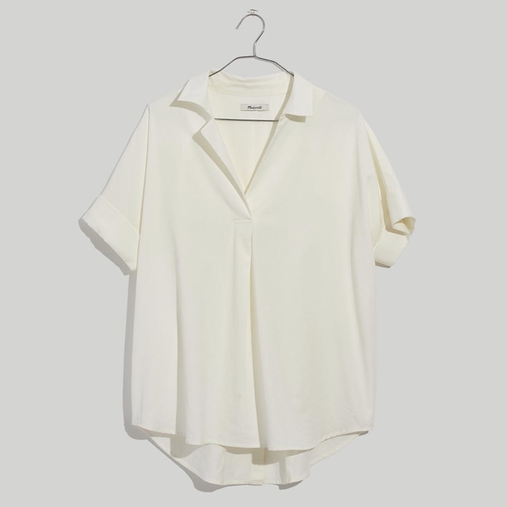 Madewell Courier Button-Back Shirt in Pure White